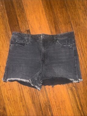 Women’s High-Rise Black Denim Cutoff Shorts